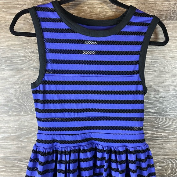 Silence+Noise Blue and black striped mesh dress - Picture 4 of 6